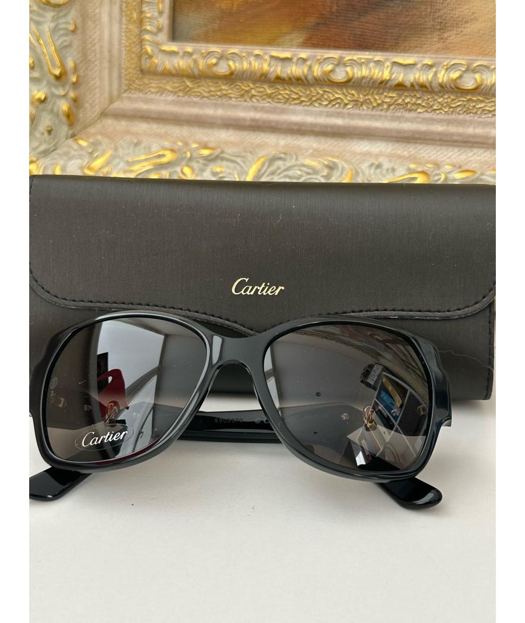 CARTIER Черные пластиковые солнцезащитные очки, фото 5