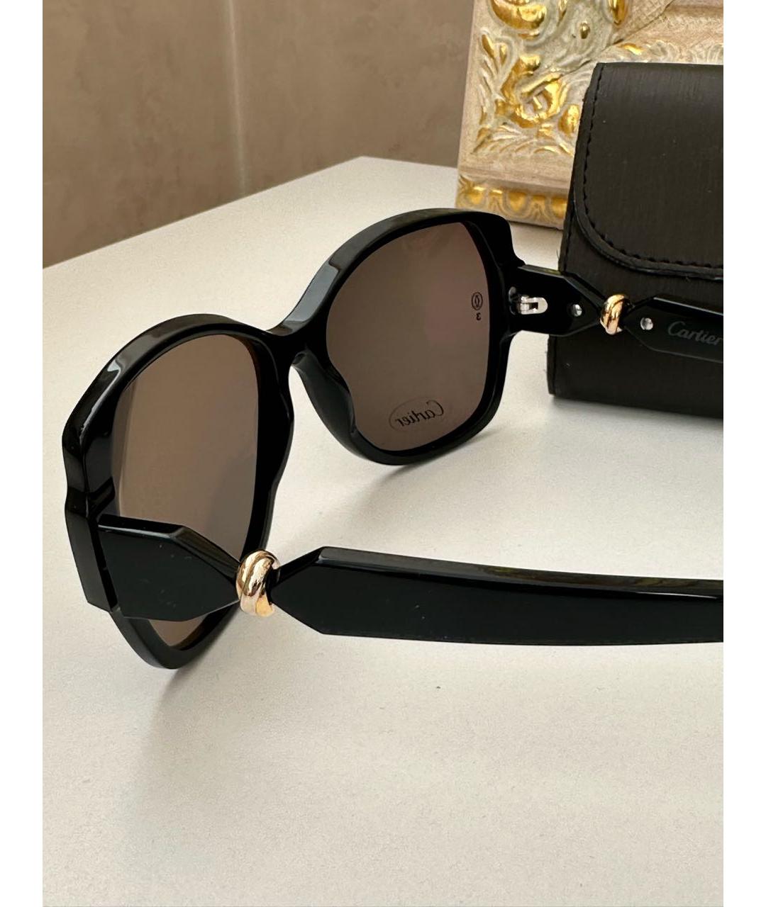 CARTIER Черные пластиковые солнцезащитные очки, фото 4