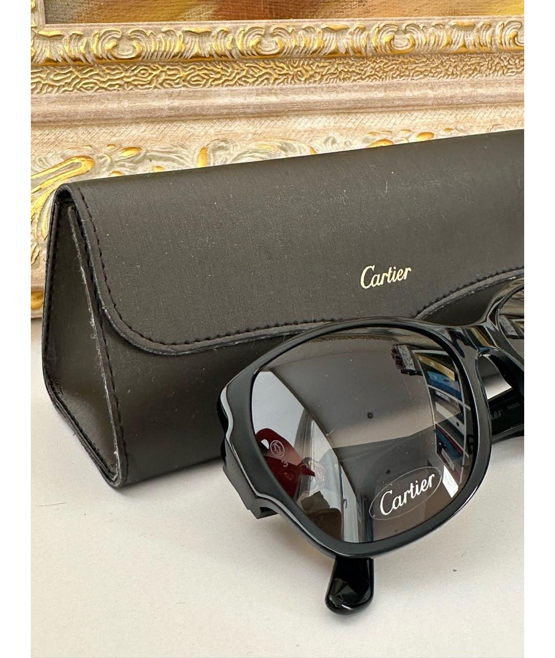 CARTIER Черные пластиковые солнцезащитные очки, фото 2