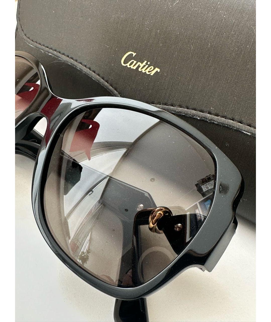 CARTIER Черные пластиковые солнцезащитные очки, фото 3