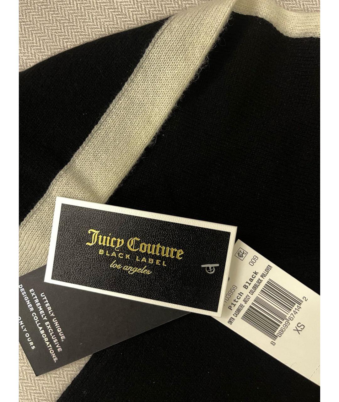 JUICY COUTURE Черный кашемировый джемпер / свитер, фото 6