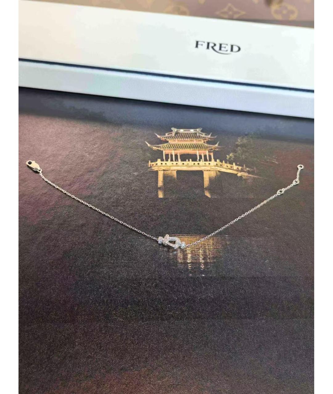 FRED Серебряные запонки из белого золота, фото 2