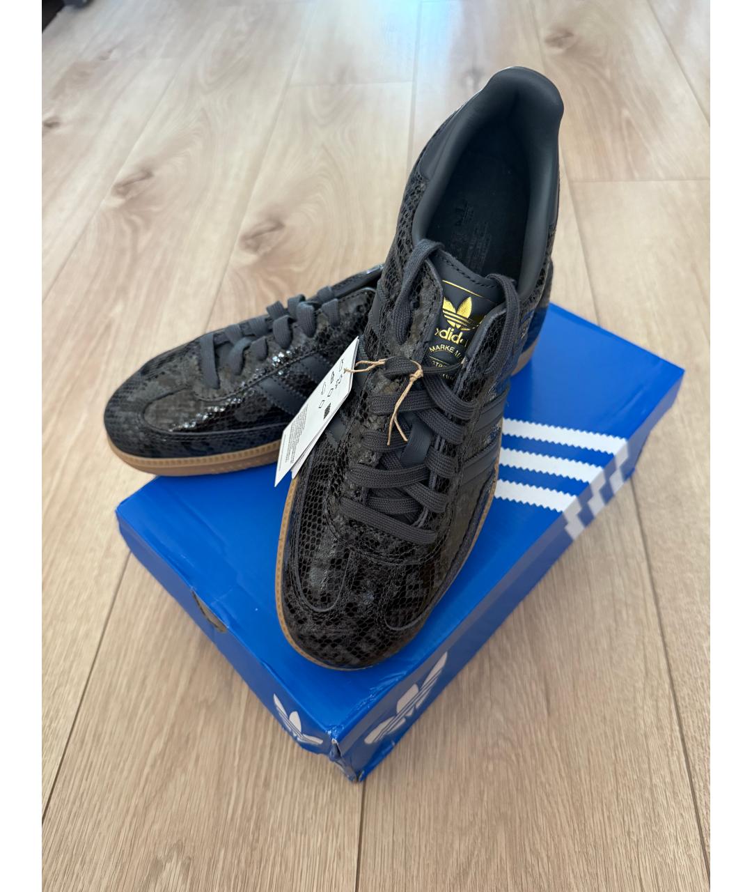 ADIDAS Черные кожаные кеды, фото 5
