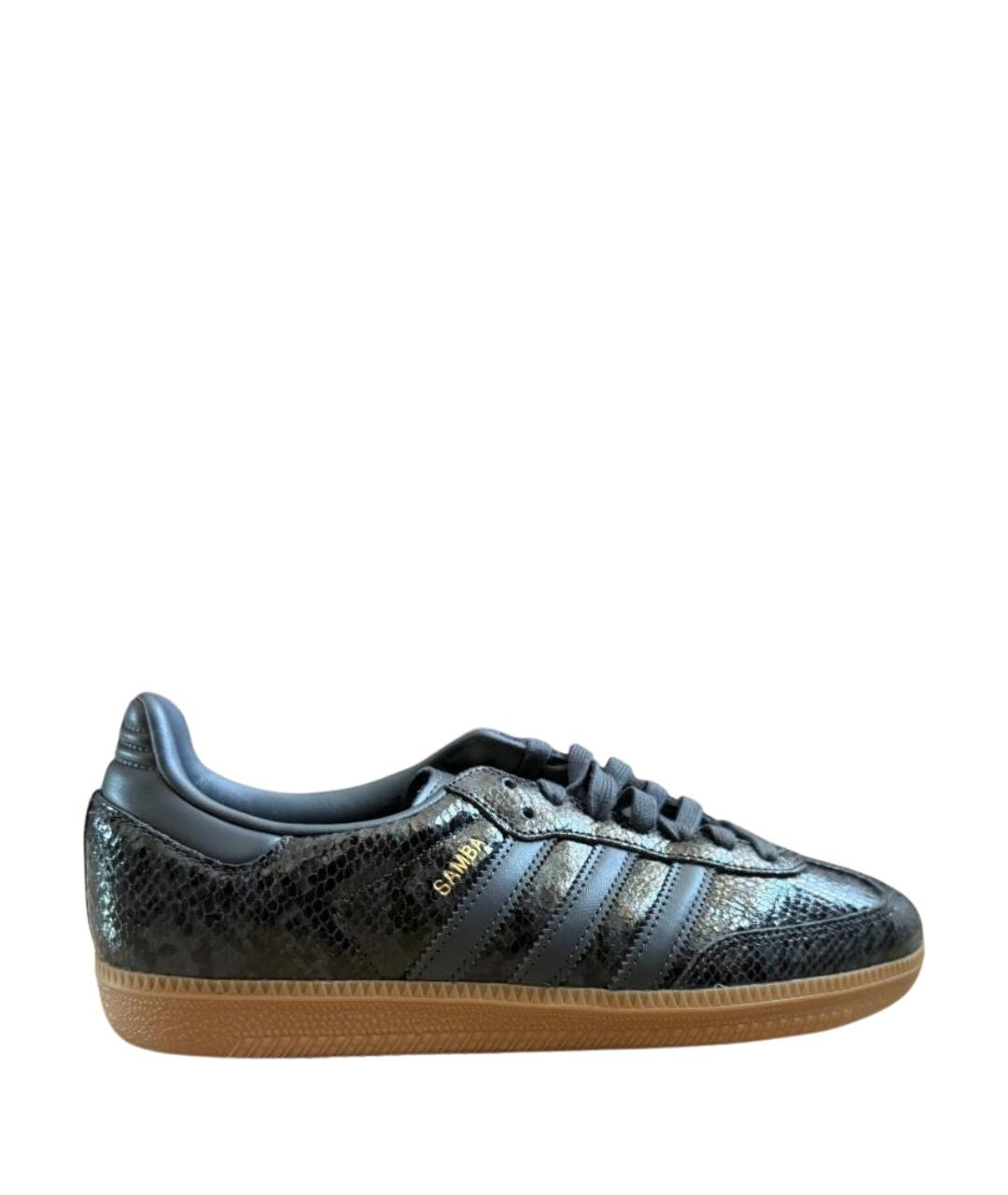 ADIDAS Черные кожаные кеды, фото 1