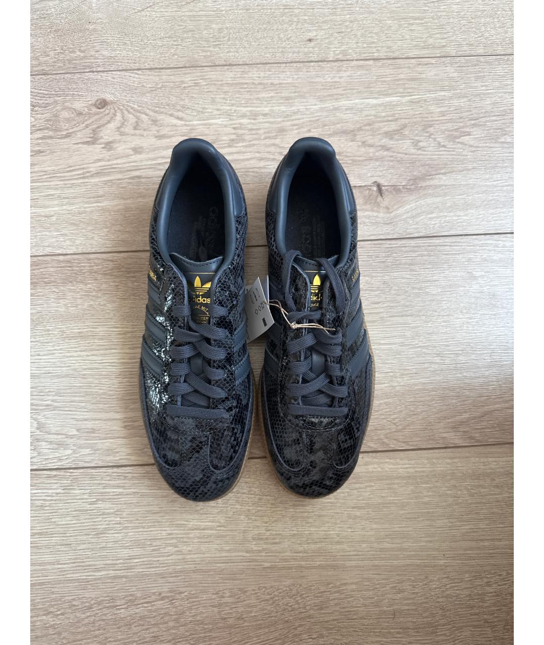 ADIDAS Черные кожаные кеды, фото 3