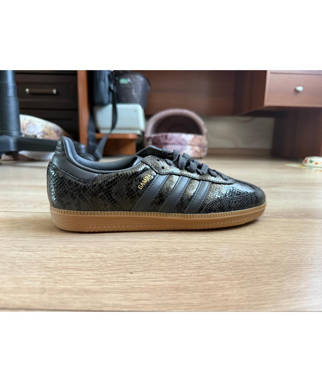 ADIDAS Черные кожаные кеды, фото 6