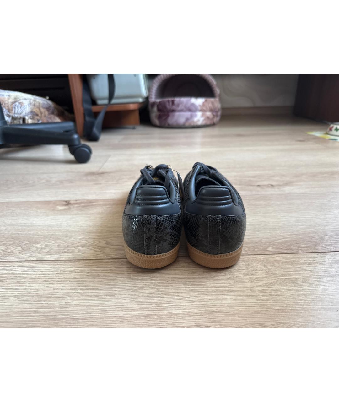 ADIDAS Черные кожаные кеды, фото 4