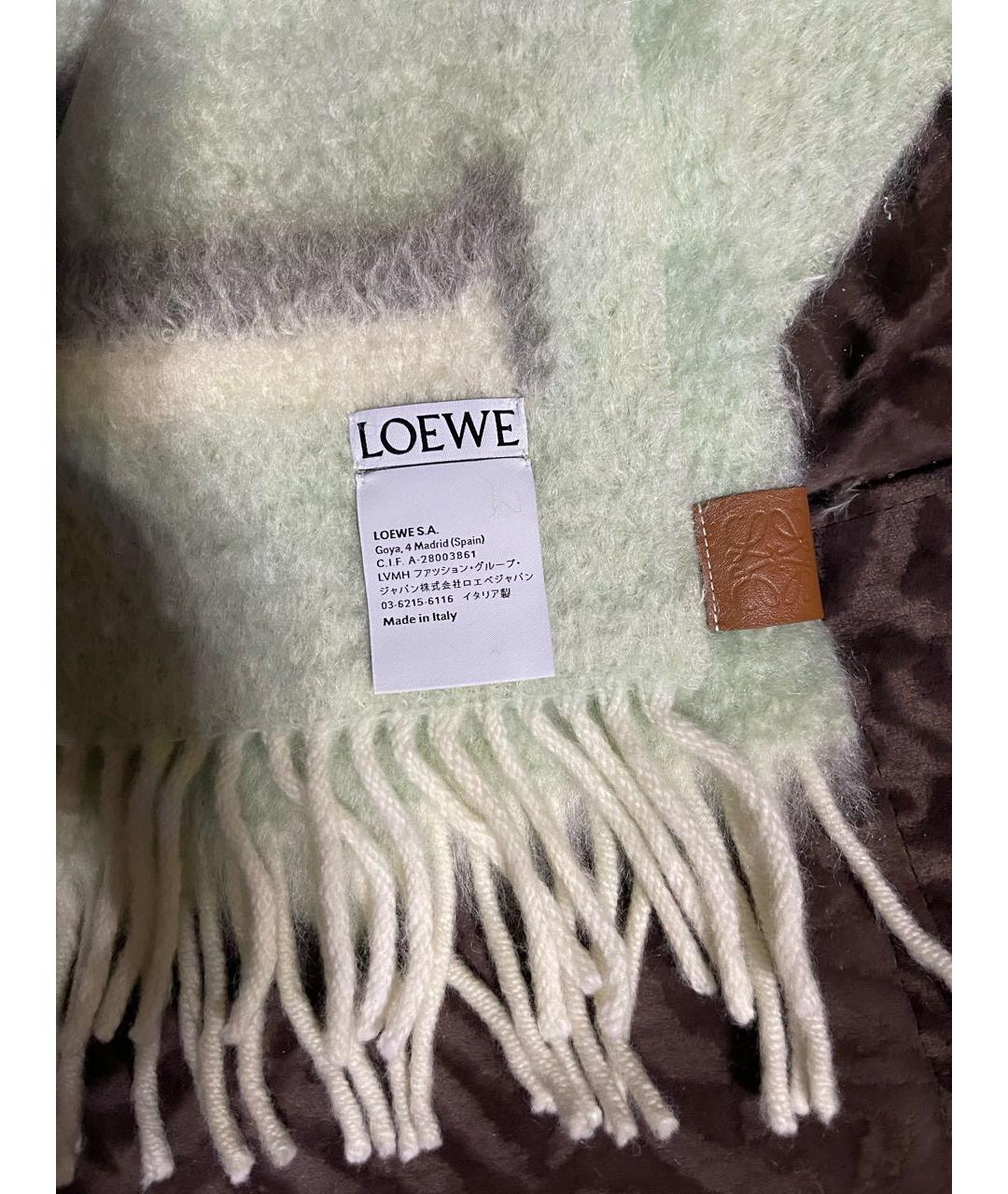 LOEWE Голубой шерстяной шарф, фото 3