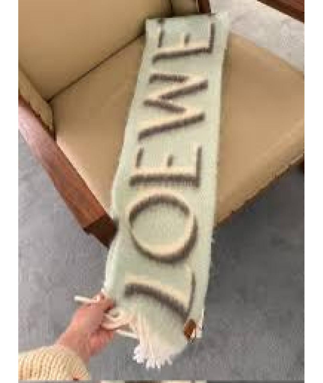 LOEWE Голубой шерстяной шарф, фото 2