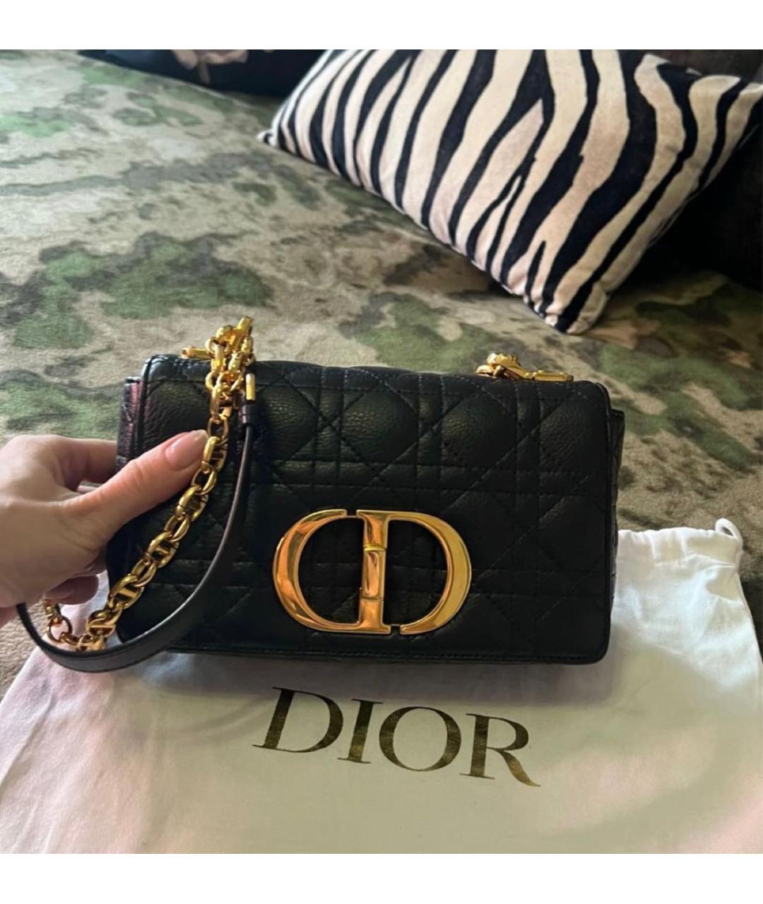 CHRISTIAN DIOR Черная кожаная сумка через плечо, фото 9
