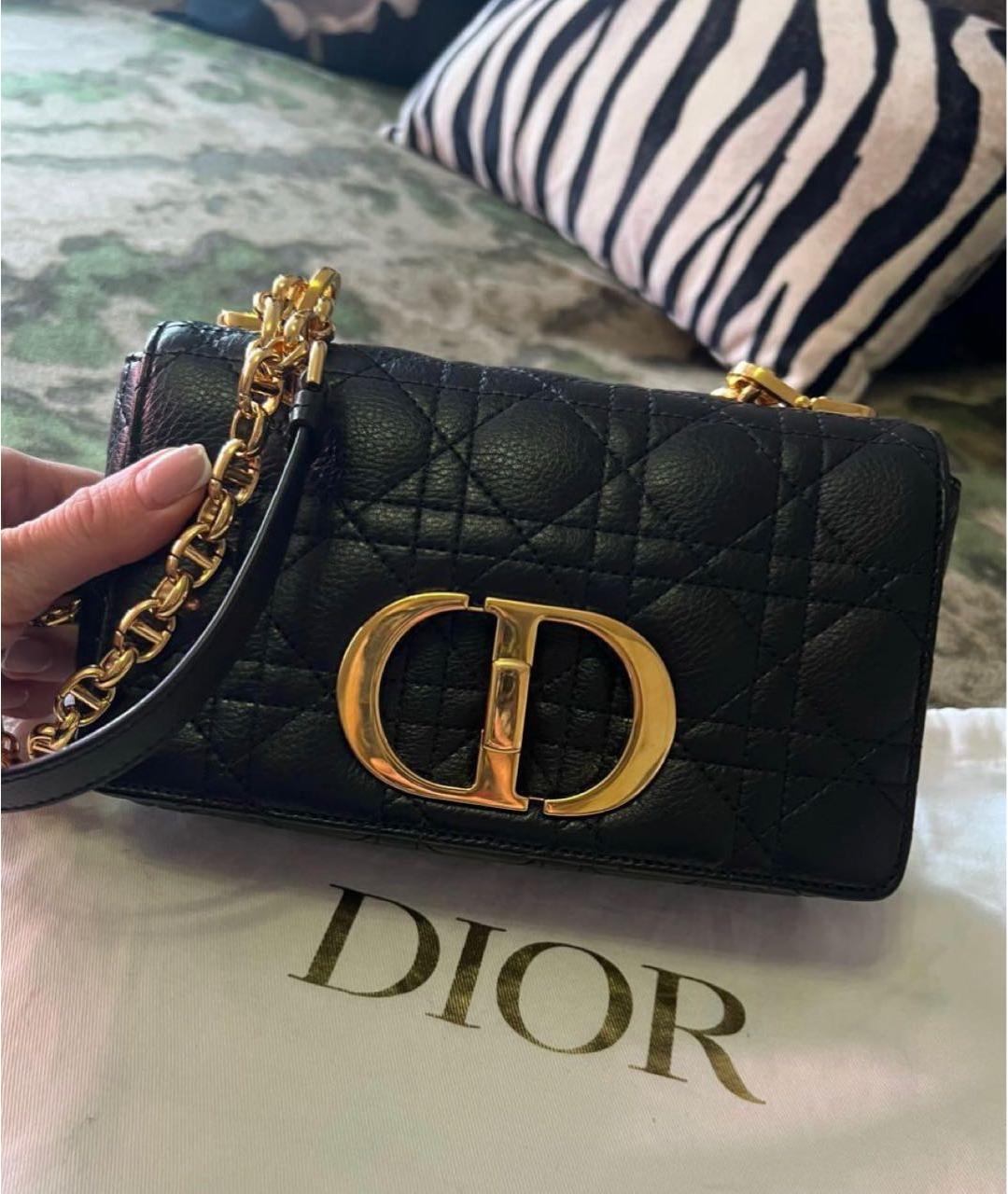 CHRISTIAN DIOR Черная кожаная сумка через плечо, фото 6
