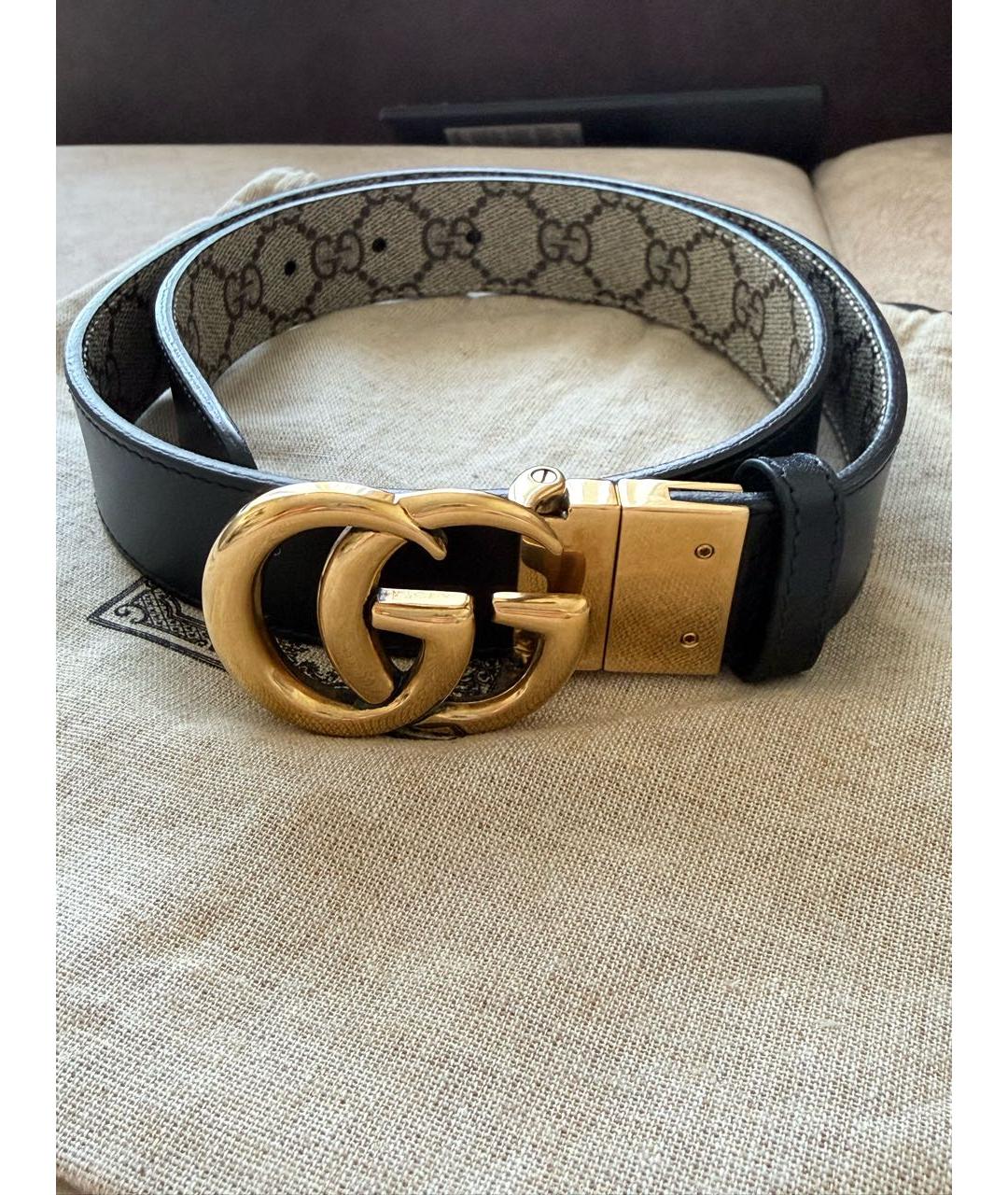 GUCCI Черный кожаный ремень, фото 5