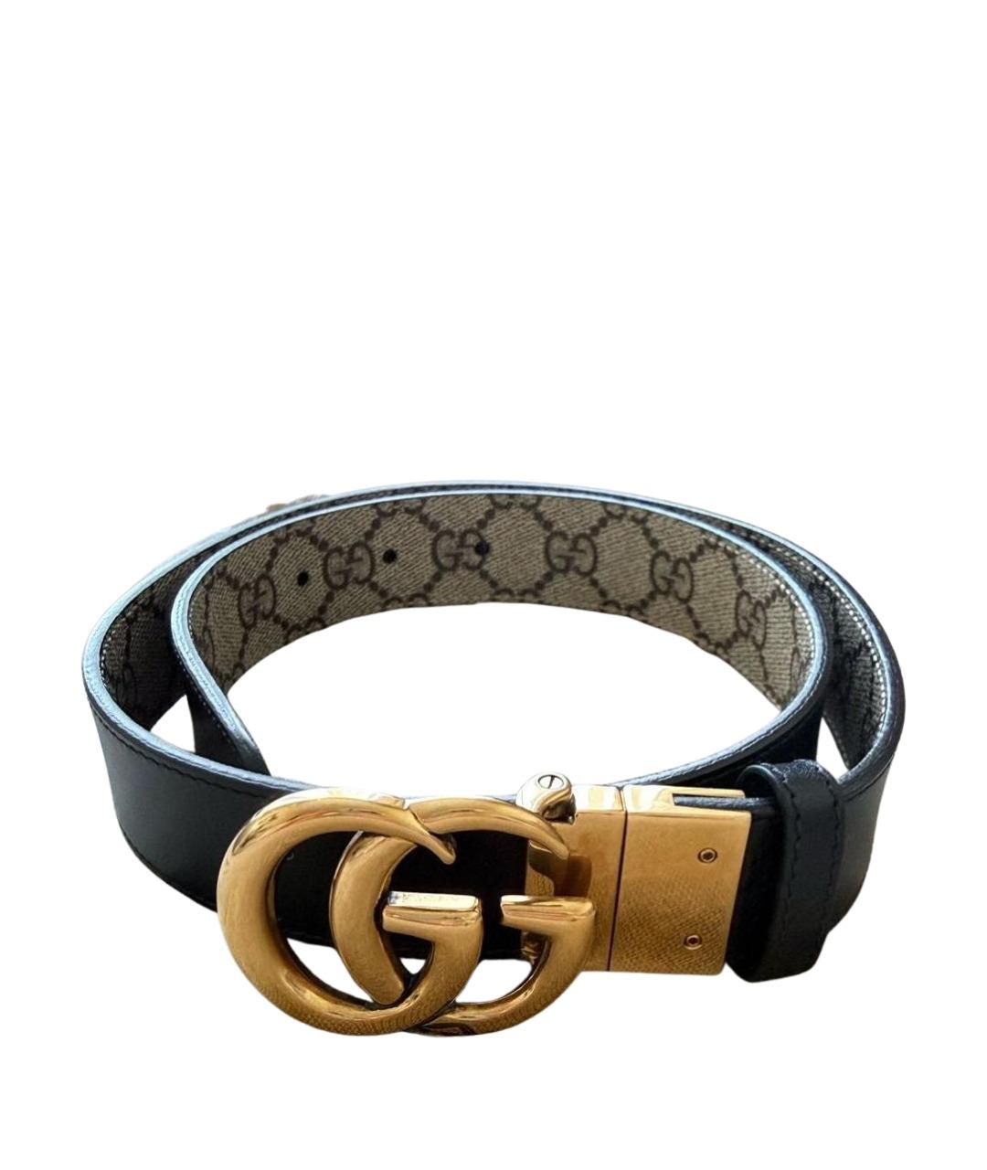 GUCCI Черный кожаный ремень, фото 1