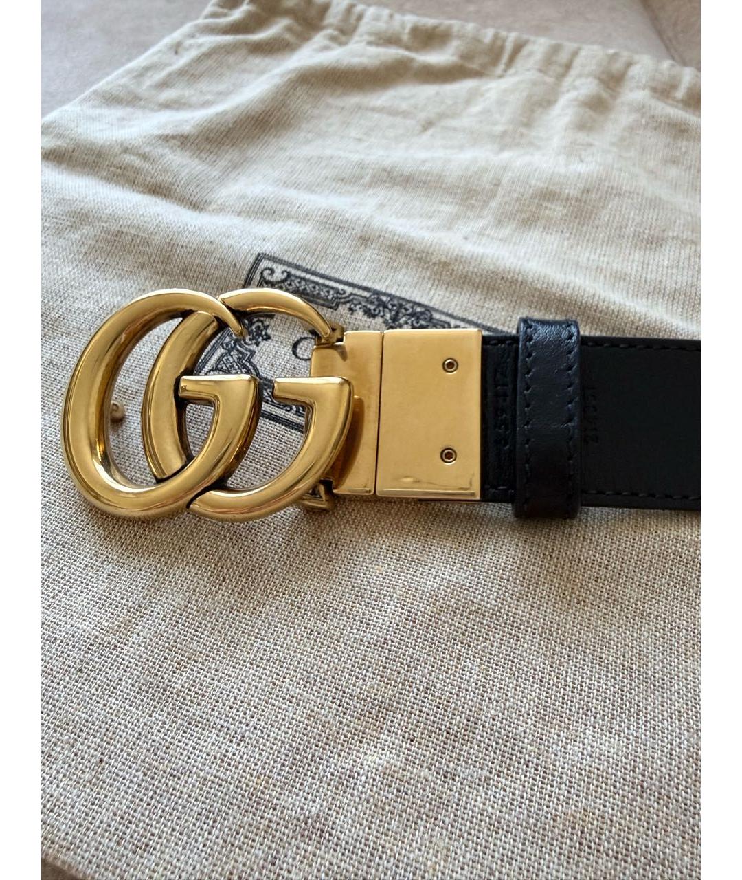 GUCCI Черный кожаный ремень, фото 2