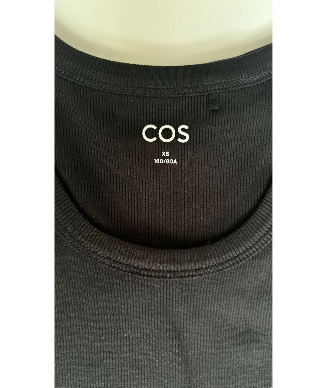 COS Черная хлопко-эластановая майка, фото 4