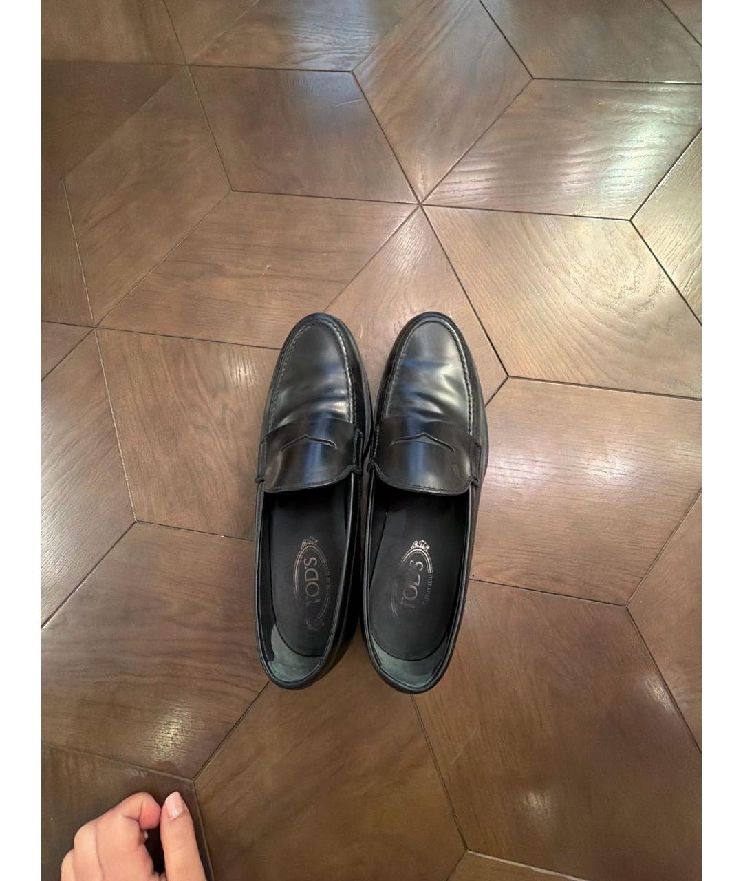 TOD'S Черные кожаные туфли, фото 3