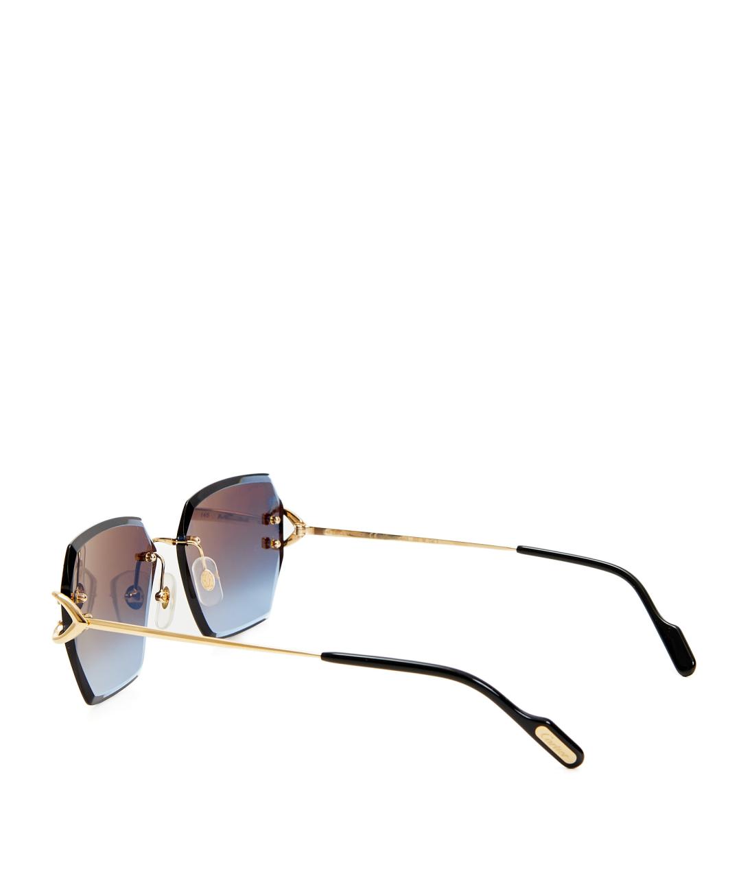 CARTIER Золотые металлические солнцезащитные очки, фото 3