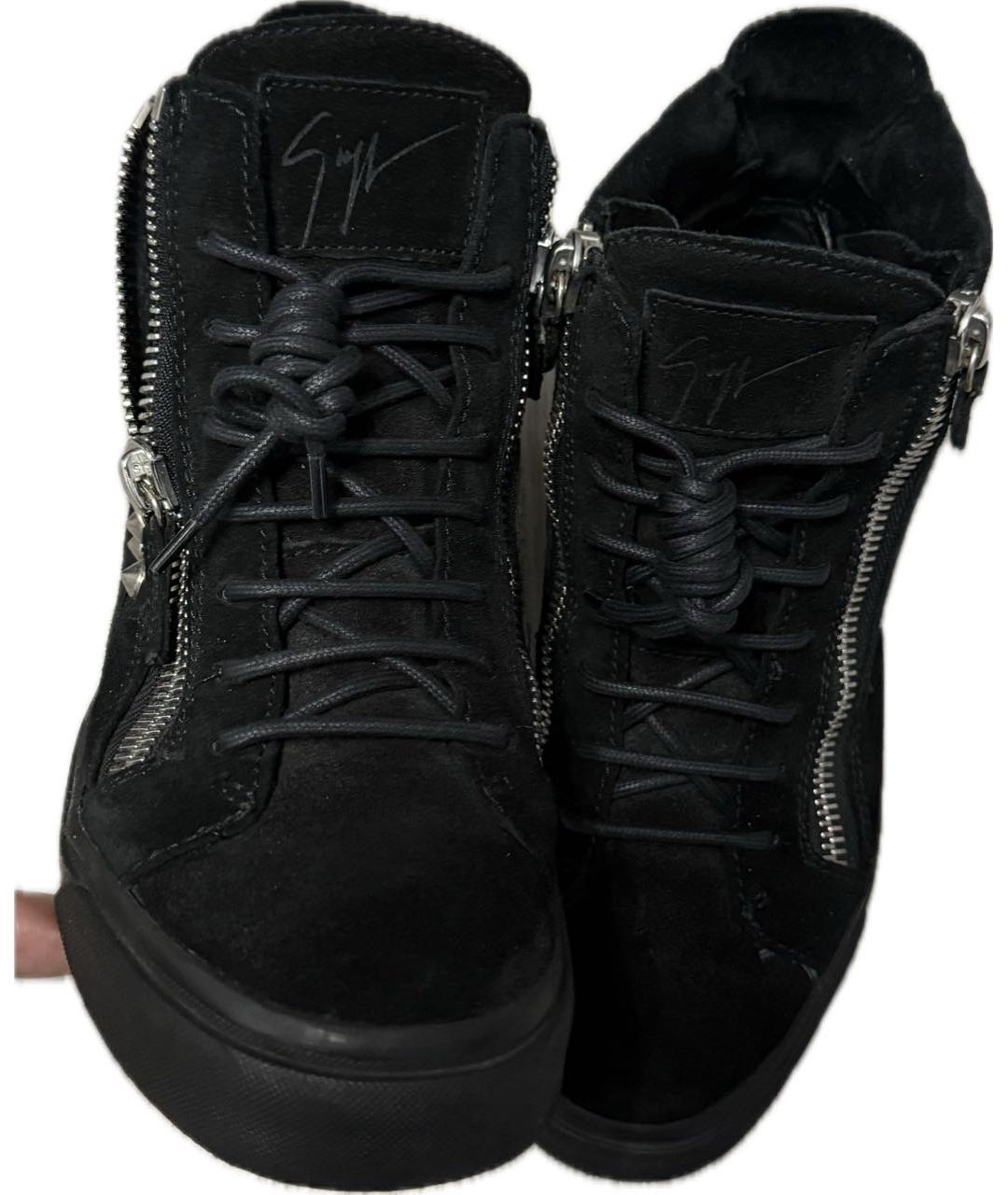 GIUSEPPE ZANOTTI DESIGN Черные замшевые кеды, фото 3