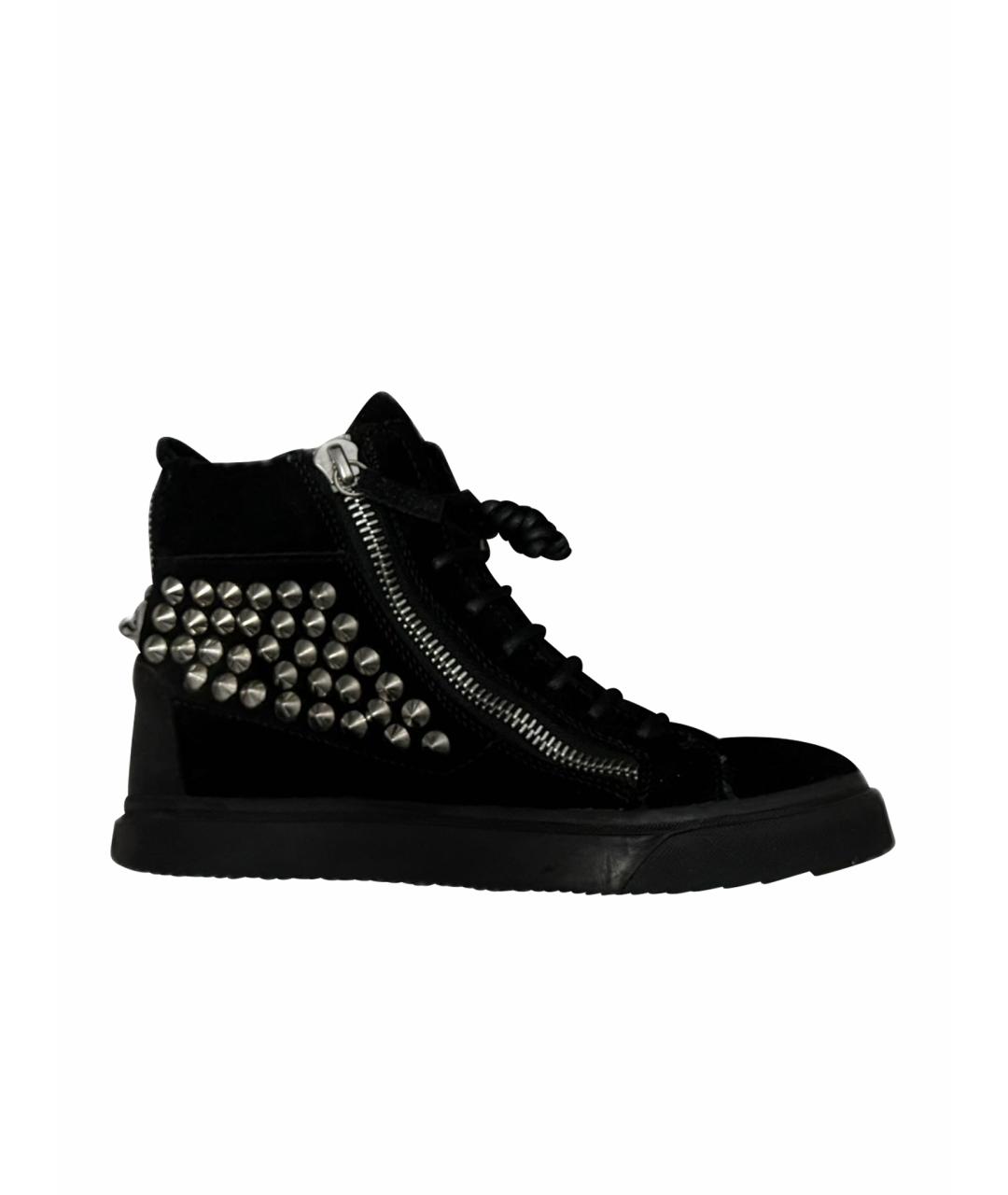 GIUSEPPE ZANOTTI DESIGN Черные замшевые кеды, фото 1