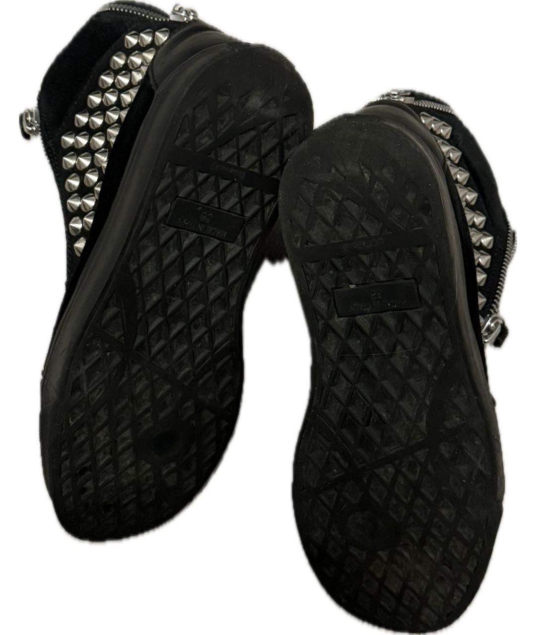 GIUSEPPE ZANOTTI DESIGN Черные замшевые кеды, фото 4