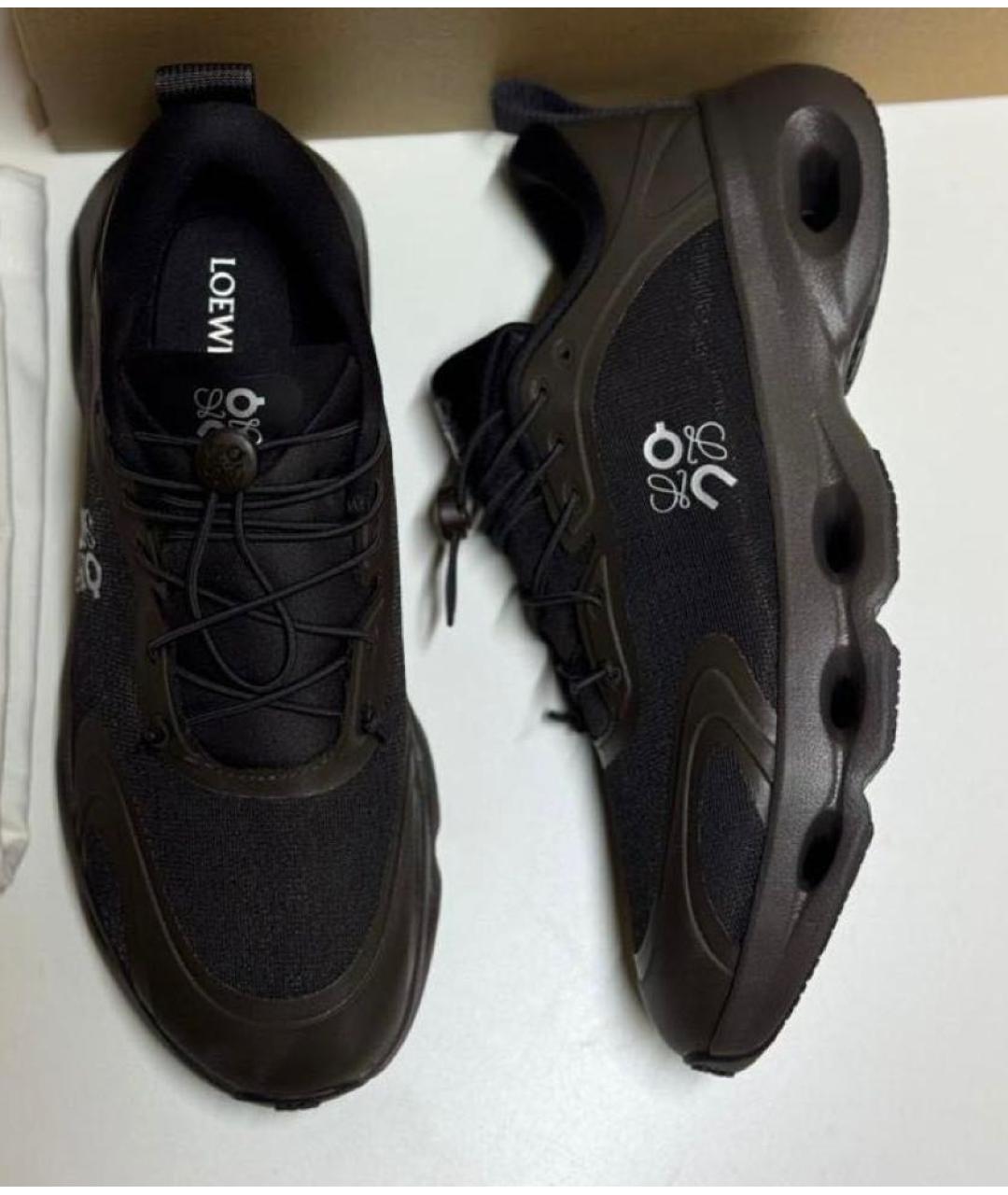 LOEWE Коричневые кожаные кроссовки, фото 7