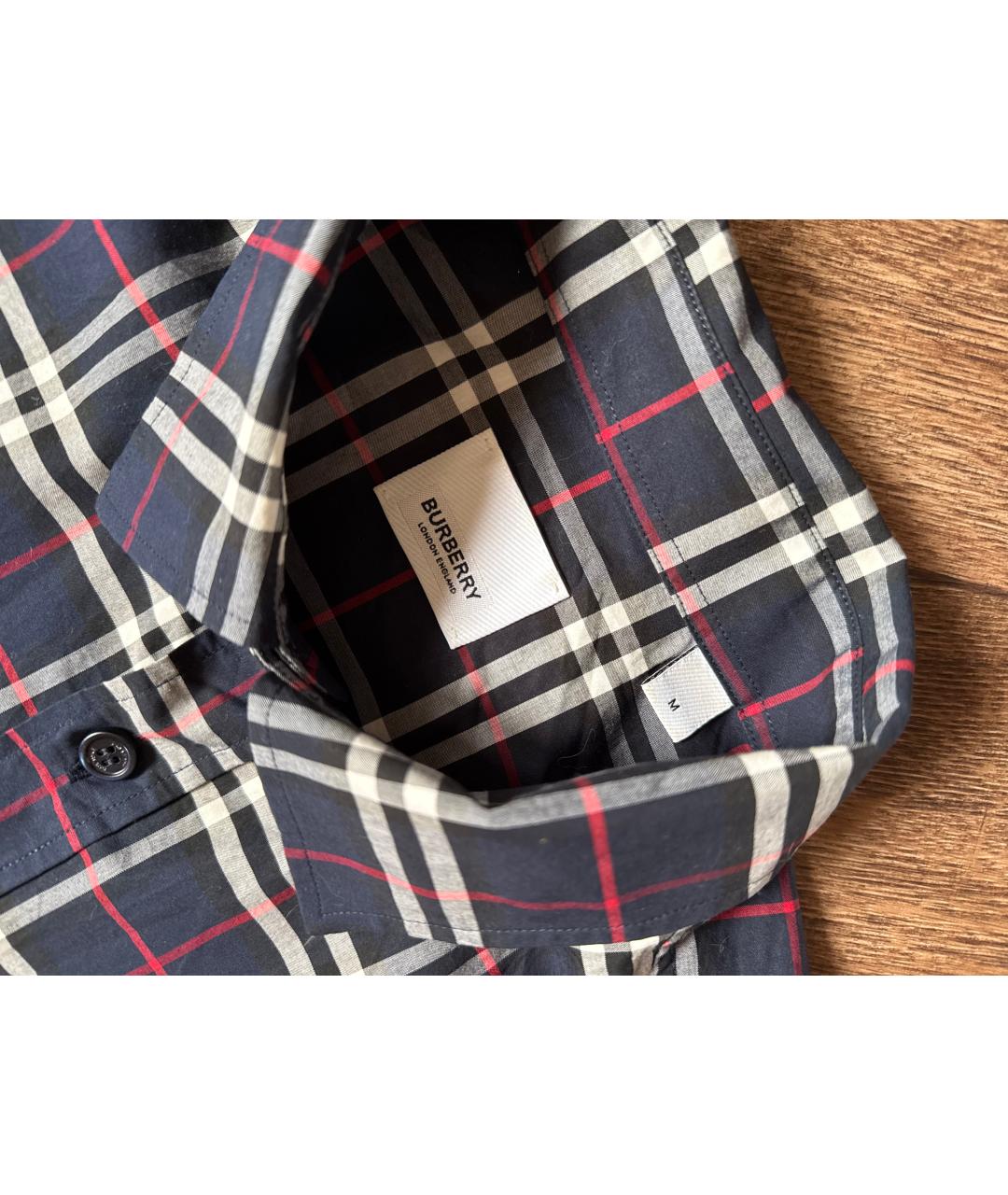 BURBERRY Темно-синяя хлопковая кэжуал рубашка, фото 6