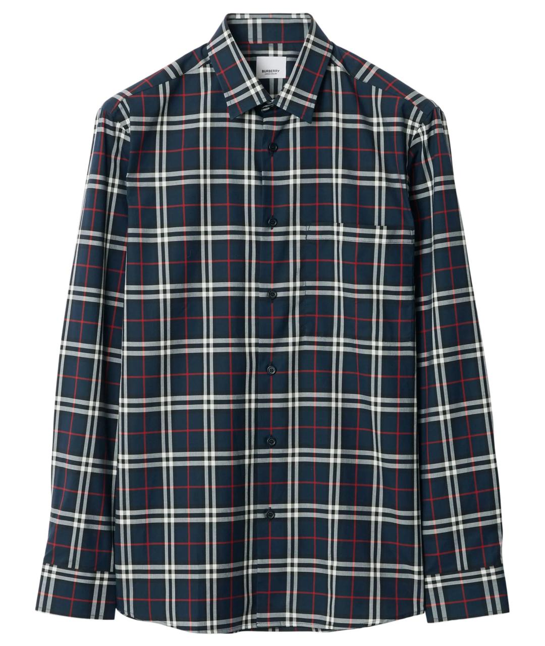BURBERRY Темно-синяя хлопковая кэжуал рубашка, фото 1