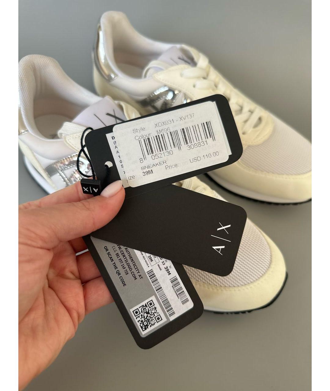 ARMANI EXCHANGE Белые текстильные кроссовки, фото 7