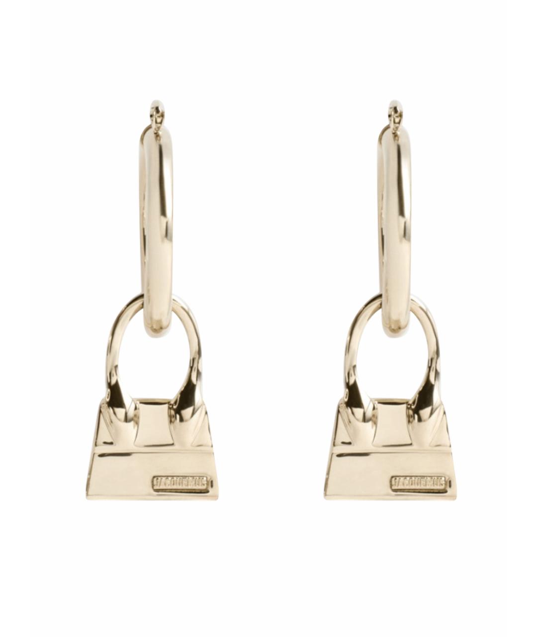 JACQUEMUS Золотые металлические серьги, фото 1