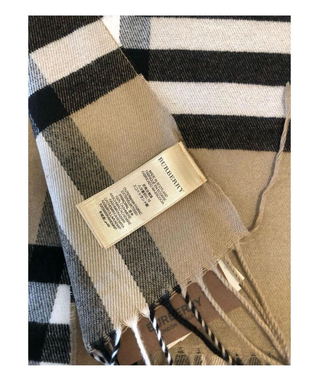 BURBERRY Бежевый кашемировый шарф, фото 3