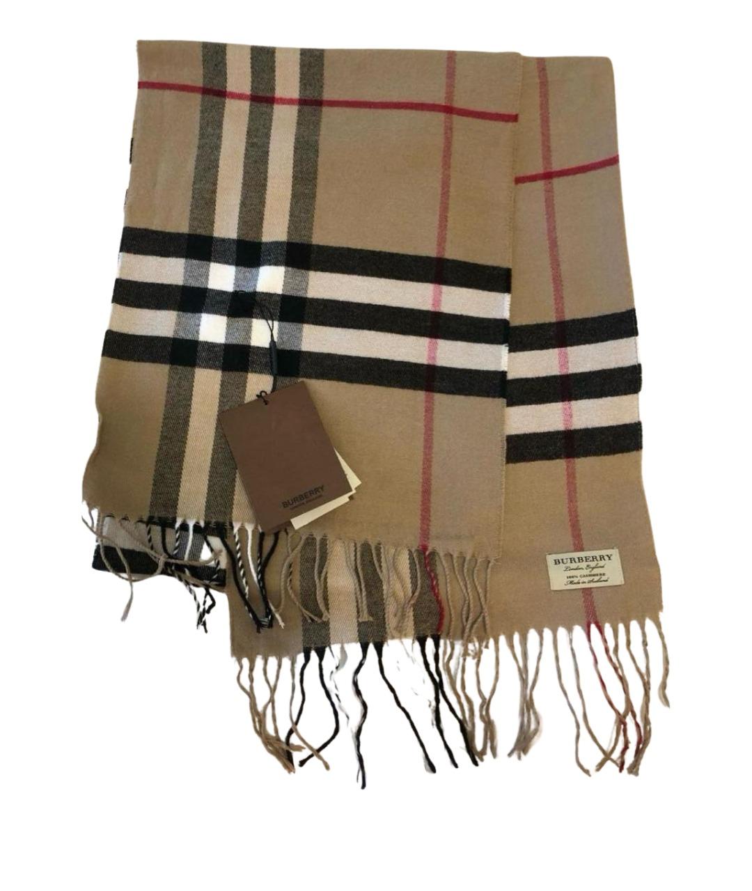 BURBERRY Бежевый кашемировый шарф, фото 1