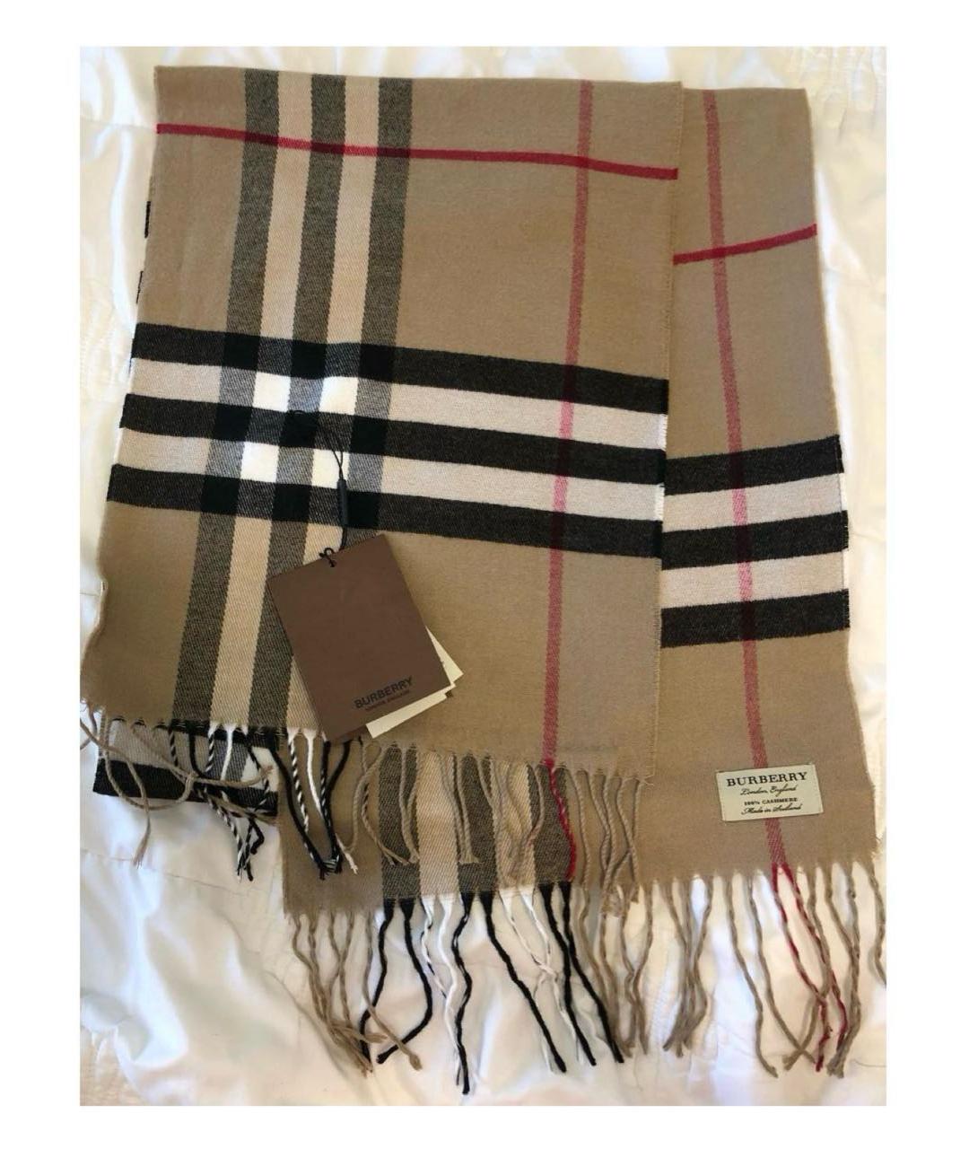 BURBERRY Бежевый кашемировый шарф, фото 6