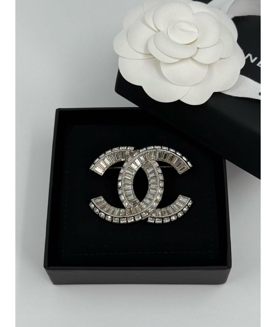 CHANEL Серебряная металлическая булавка / брошь, фото 5