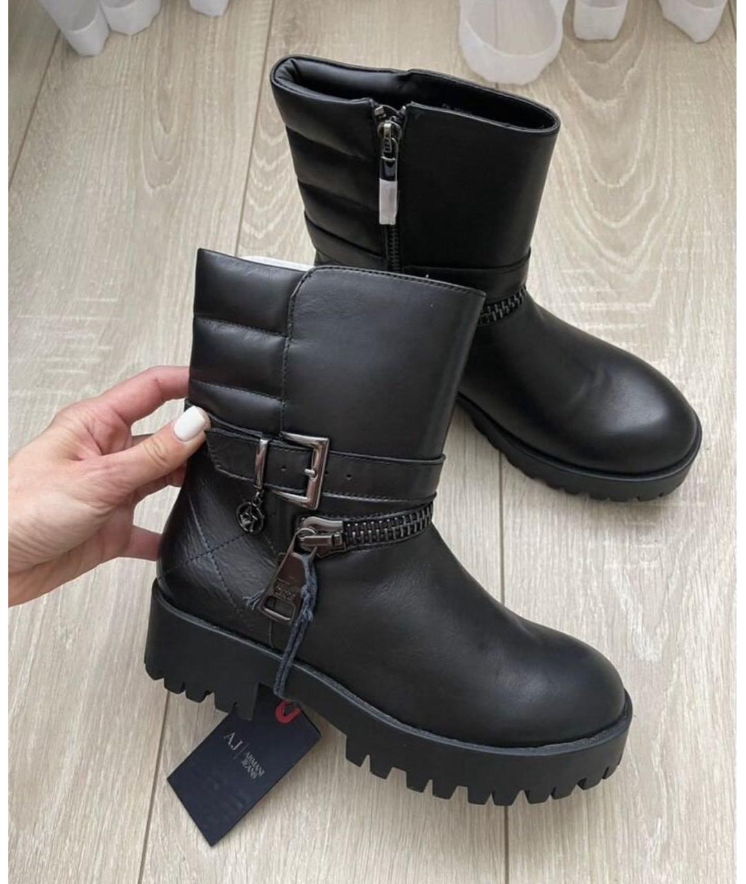 ARMANI JEANS Черные кожаные ботинки, фото 9