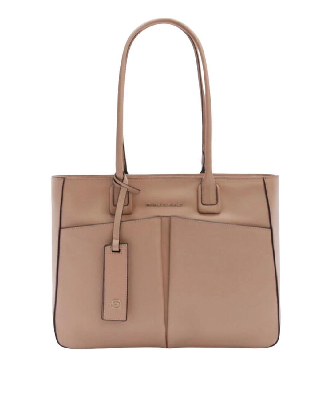 PIQUADRO Розовая кожаная сумка тоут, фото 1