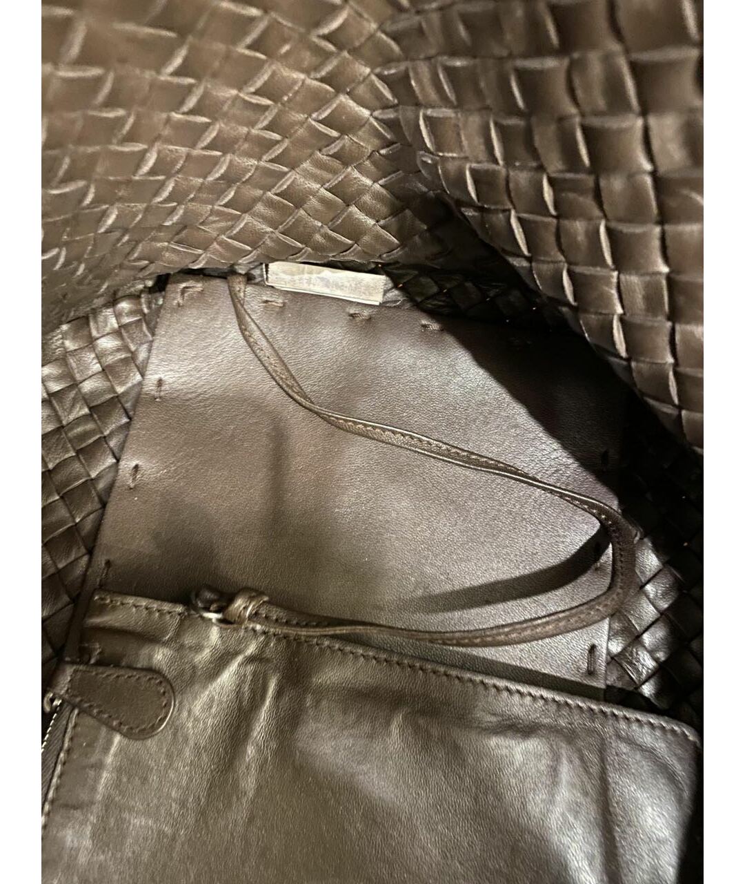 BOTTEGA VENETA Коричневая кожаная сумка тоут, фото 6