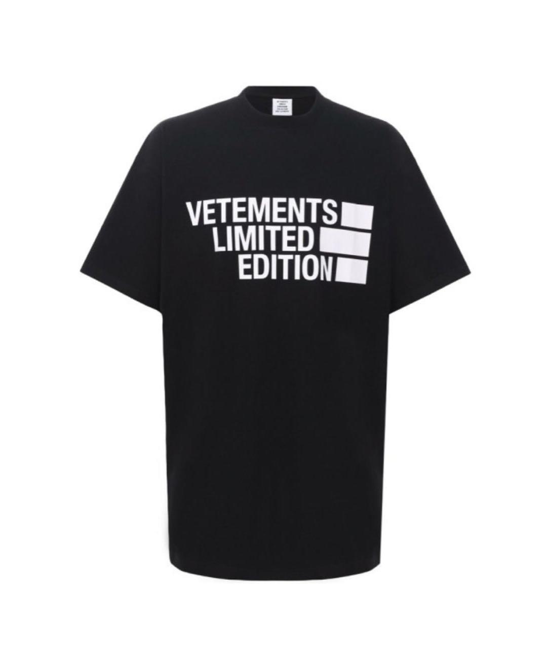 VETEMENTS Черная хлопковая футболка, фото 1