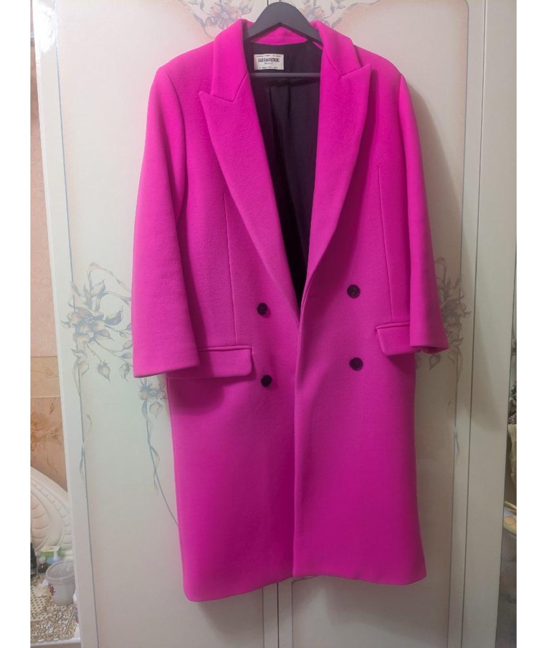 ZADIG & VOLTAIRE Розовое шерстяное пальто, фото 6