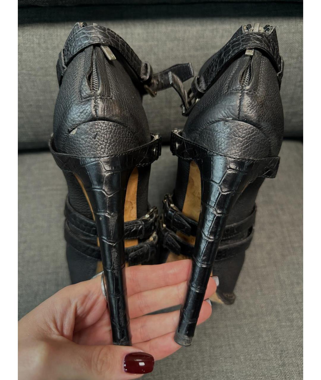 CHRISTIAN DIOR Черные кожаные ботильоны, фото 4