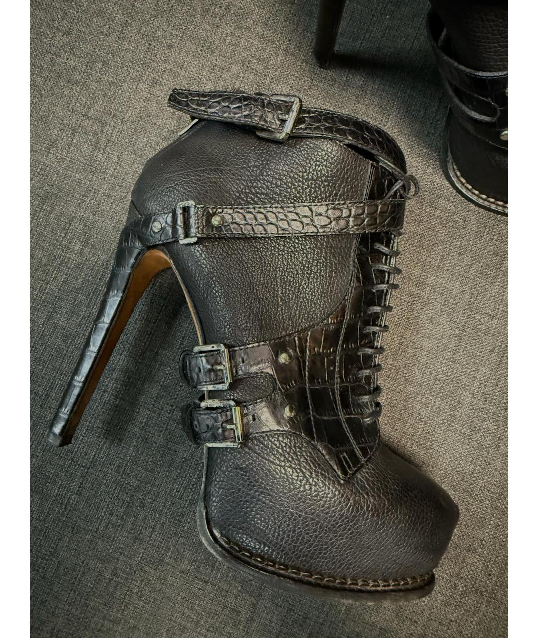 CHRISTIAN DIOR Черные кожаные ботильоны, фото 6