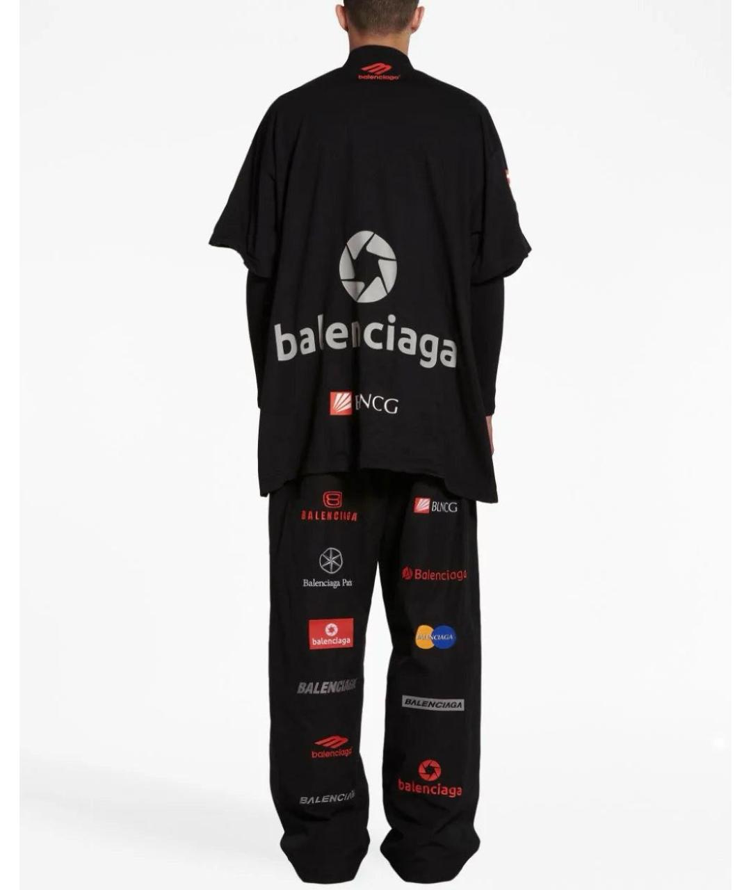 BALENCIAGA Черная хлопковая футболка, фото 5