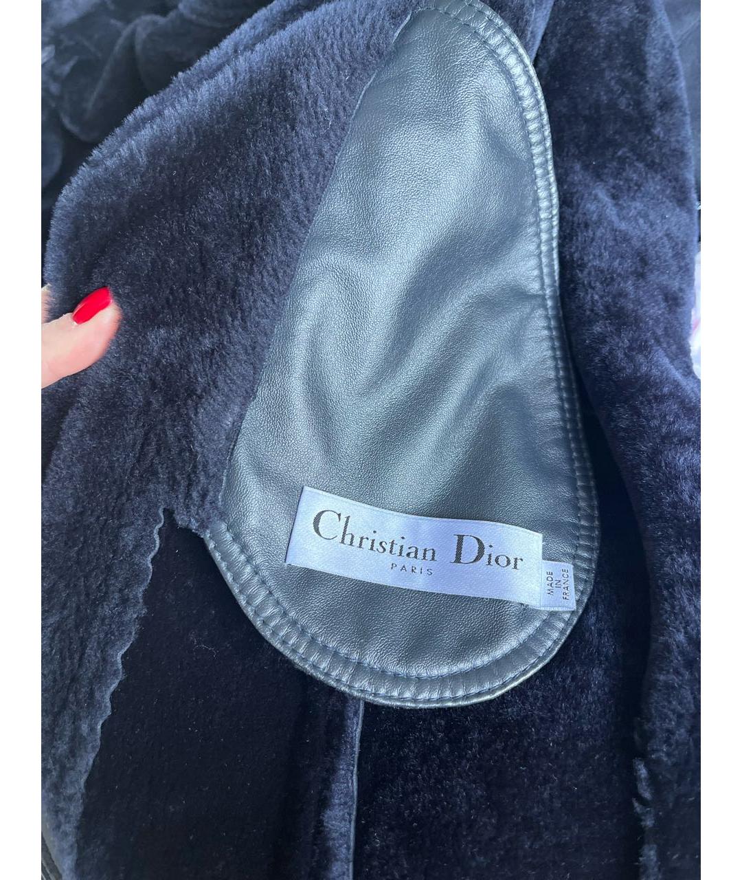 CHRISTIAN DIOR Темно-синяя шерстяная дубленка, фото 3