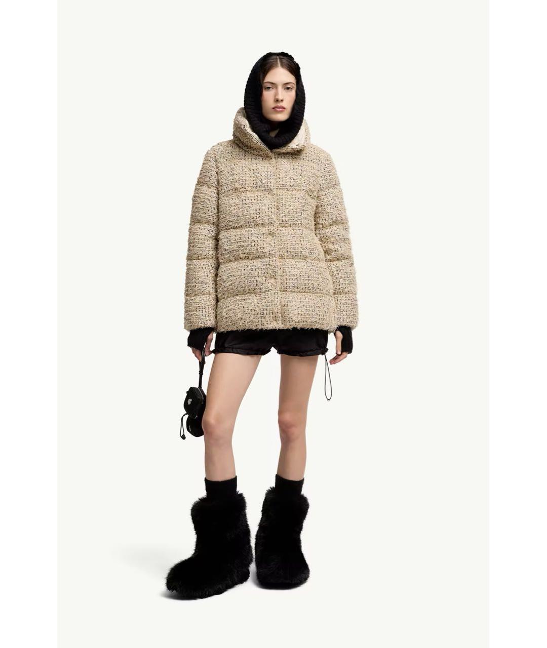 MONCLER Бежевый пуховик, фото 5