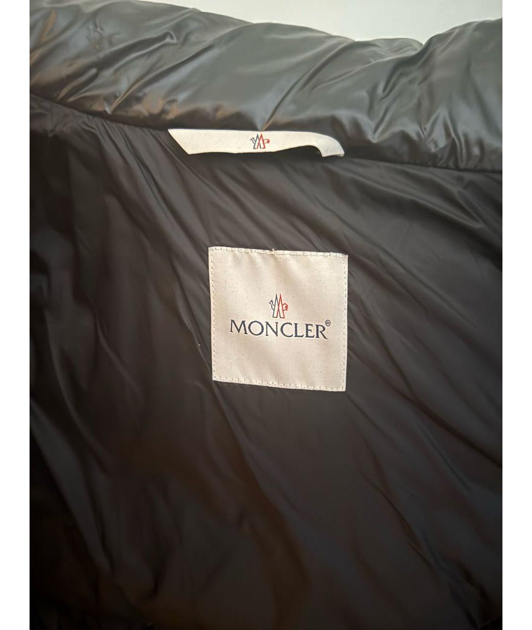 MONCLER Серебрянный полиамидовый пуховик, фото 3