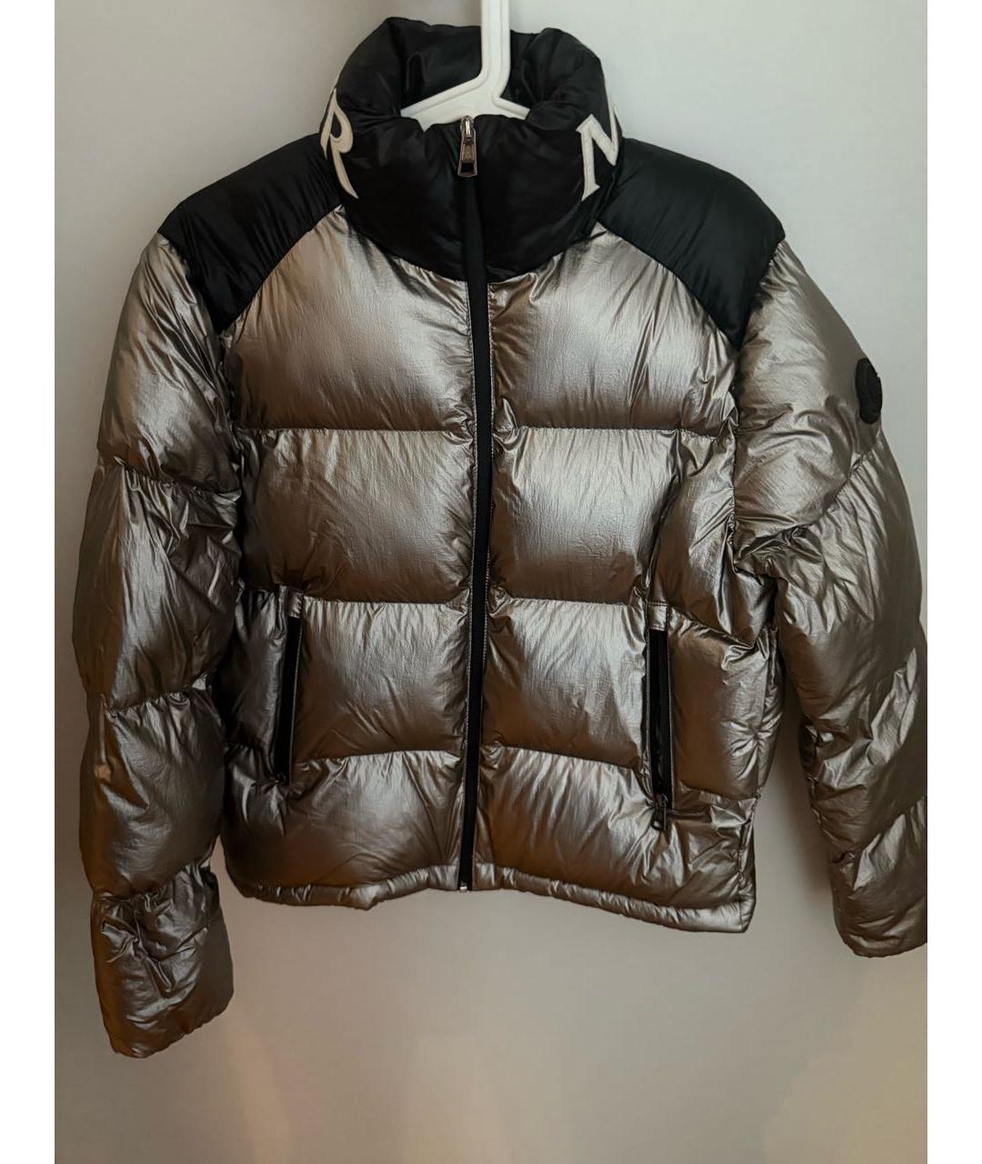 MONCLER Серебрянный полиамидовый пуховик, фото 8