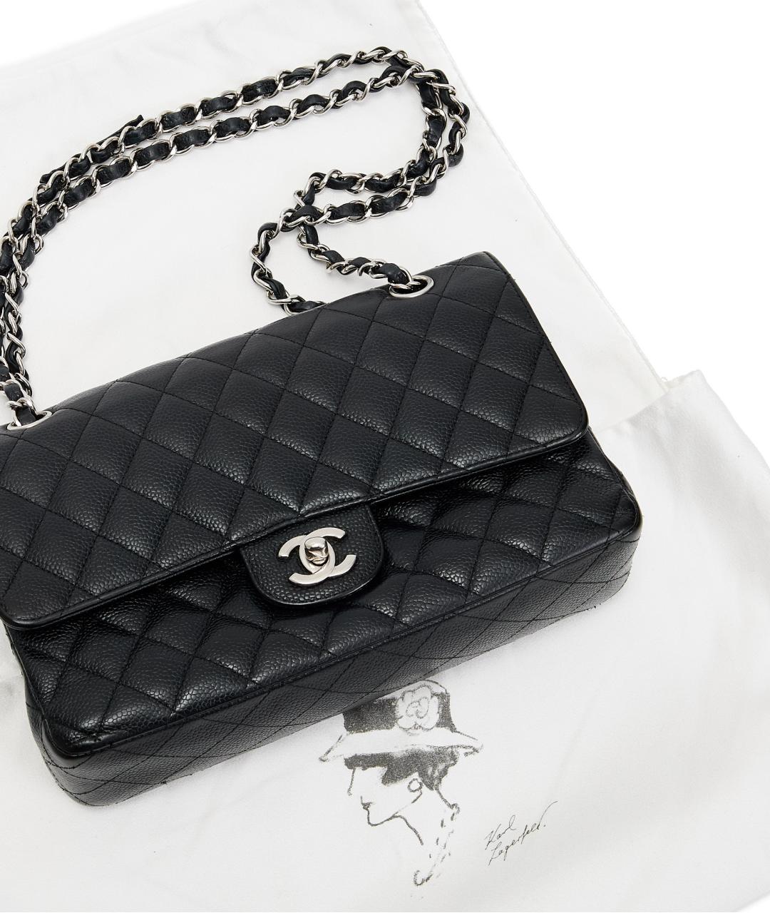 CHANEL Черная кожаная сумка через плечо, фото 6