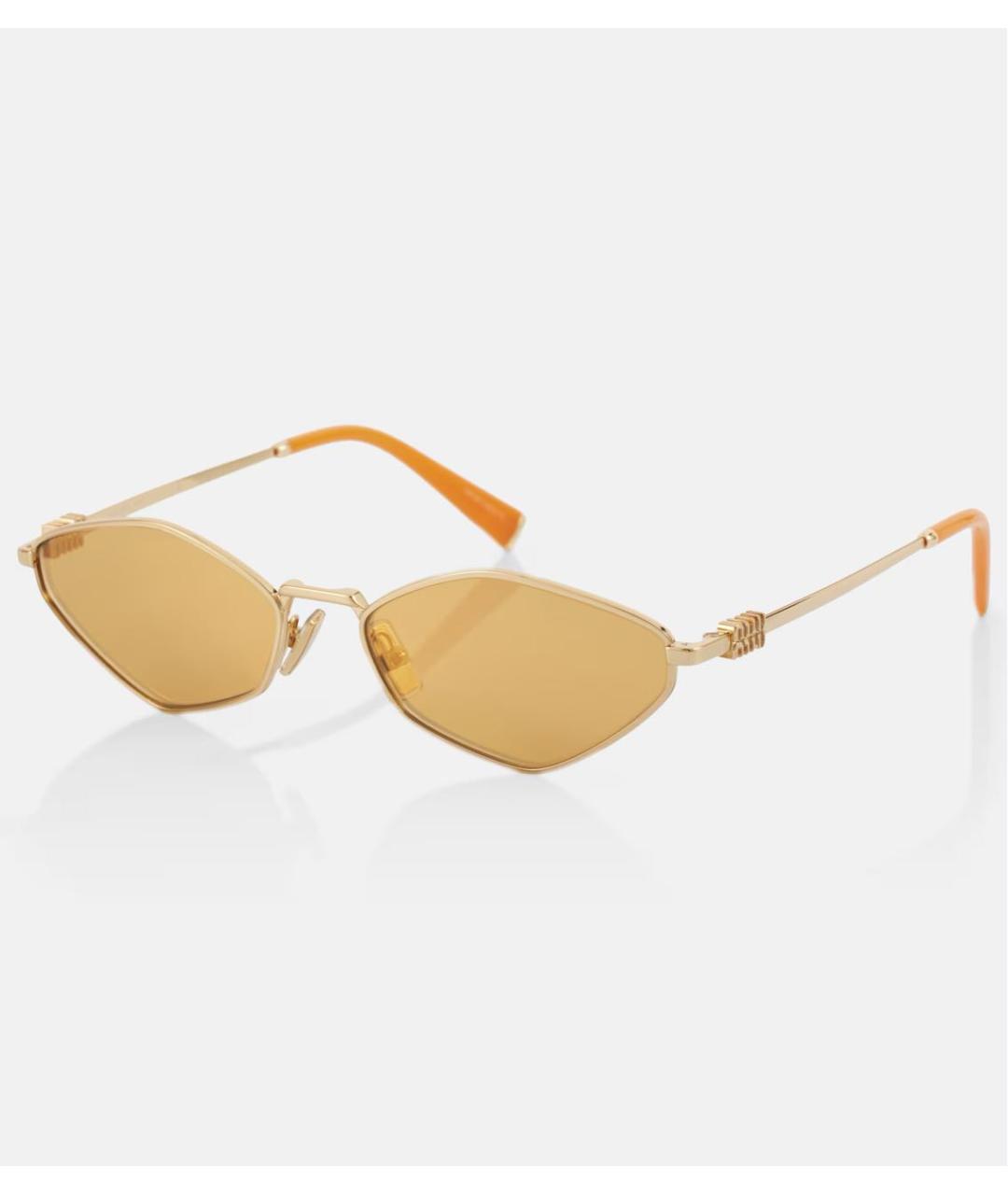MIU MIU Золотые солнцезащитные очки, фото 2