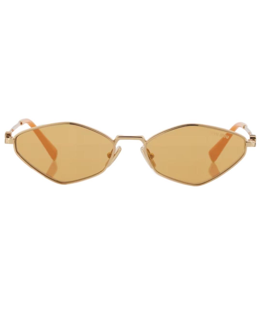 MIU MIU Золотые солнцезащитные очки, фото 1