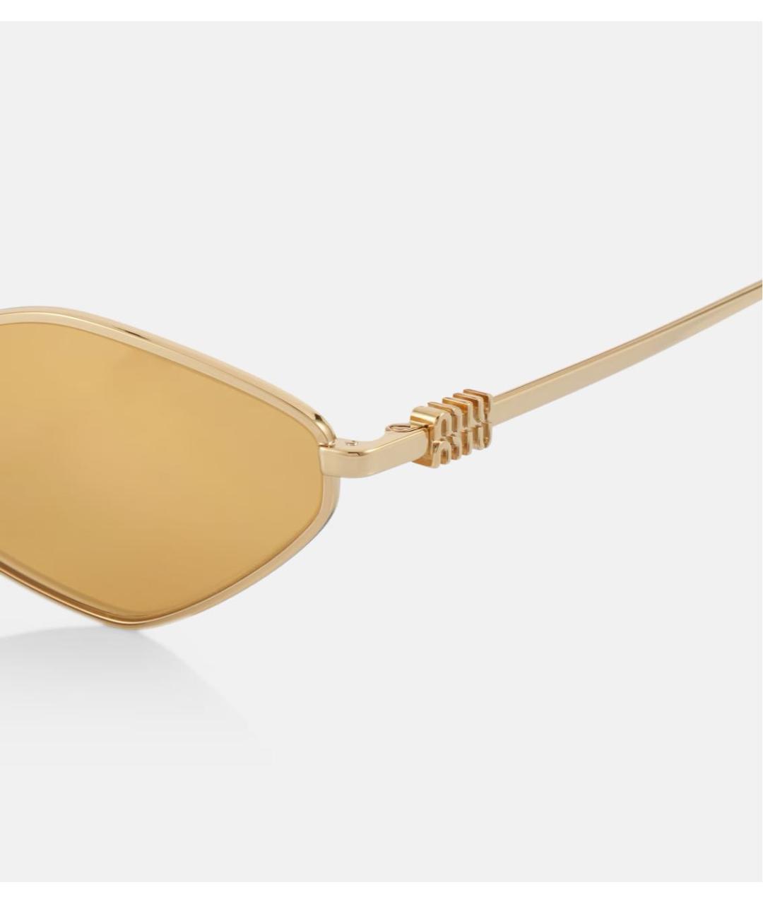 MIU MIU Золотые солнцезащитные очки, фото 3