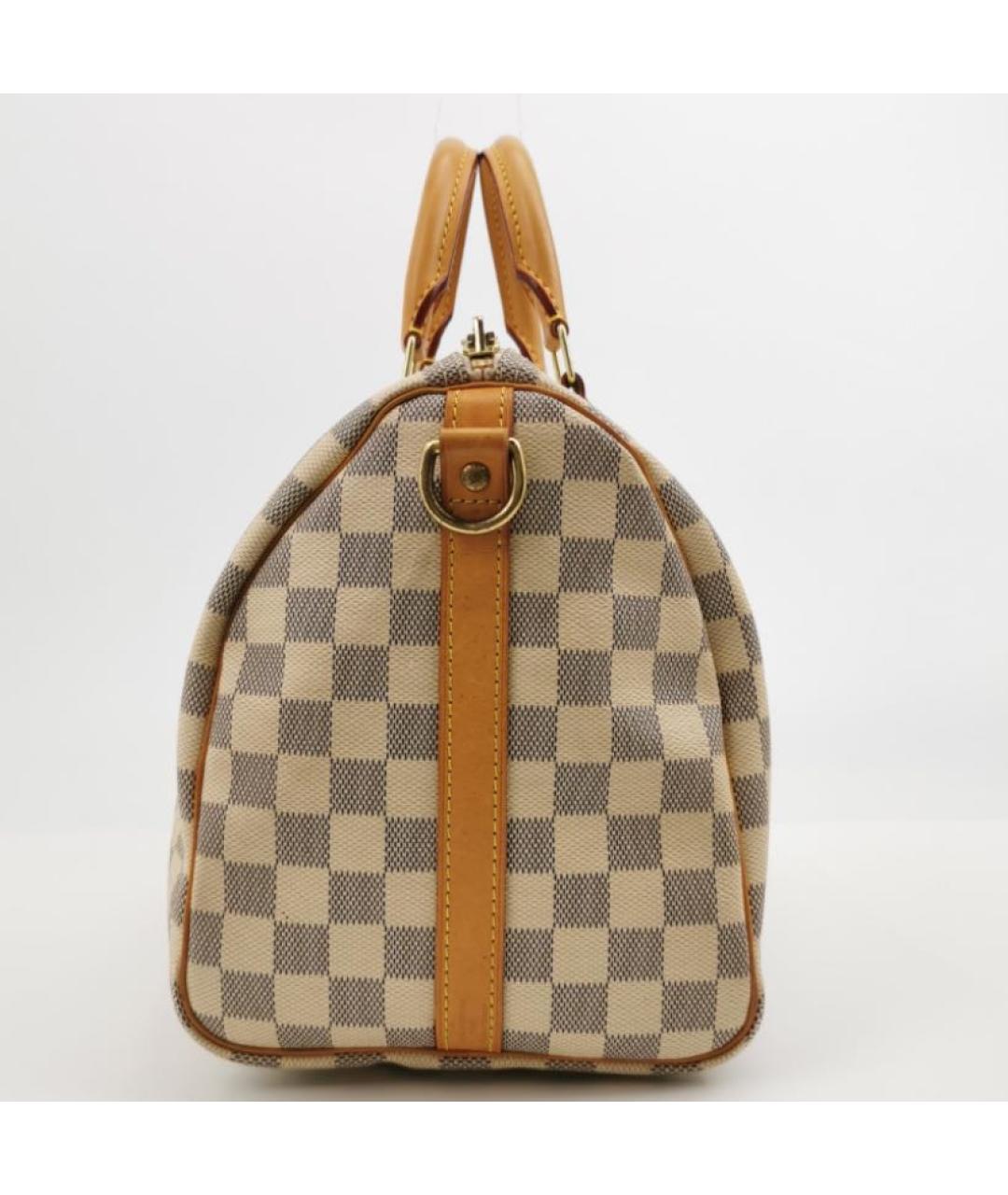 LOUIS VUITTON Бежевая кожаная сумка тоут, фото 3